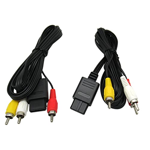 Gxcdizx 2 ЕЛЕМЕНТА AV кабел N64, Composite AV кабел за Nintendo 64 N64, Super Nintendo SNES, Gamecube GC