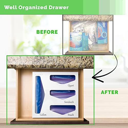 Органайзер за чанти с цип За съхранение на кухненски шкаф или за монтиране на стена | Акрил Контейнер за чанти, Диспенсер за найлонови