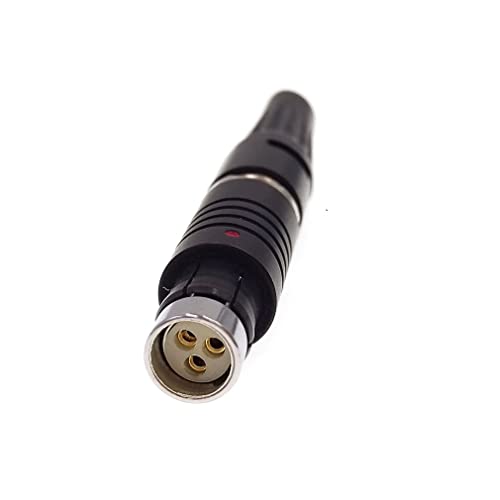 MCcamstore 0F 3-пинов конектор-розетка, Включете камерата RS 3pin за захранващ кабел ARRI/Venice/Red, Включете кабела стартиране / спиране (черен корпус, прав щекер)