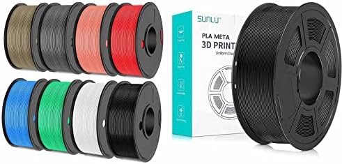 Конци за 3D-принтер, Конци за 3D-принтер SUNLU PLA Meta и PLA Matte, Макара 1 кг, 250 гр., 8 ролки, Черно + Черно-Бял + Червен + Син + Зелено