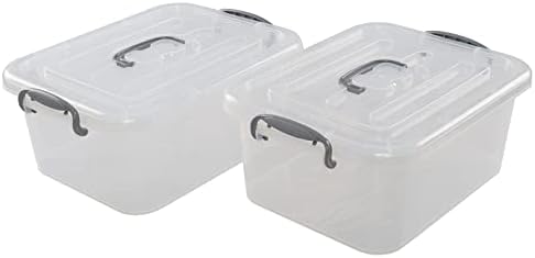 Прозрачна Пластмасова Кутия за съхранение на Fiazony обем от 8 литра, Кутия с капаче за съхранение на 2 опаковки и Капак