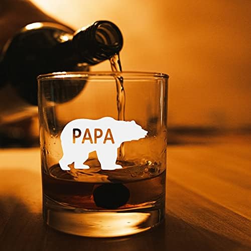 AGMdesign, Забавни Чаши за уиски с Мечка-Баща, Подарък за баща, Дъщеря, Син, Деца, Мъже Подаръци за рожден Ден, за баща, Подарък за Деня на бащата