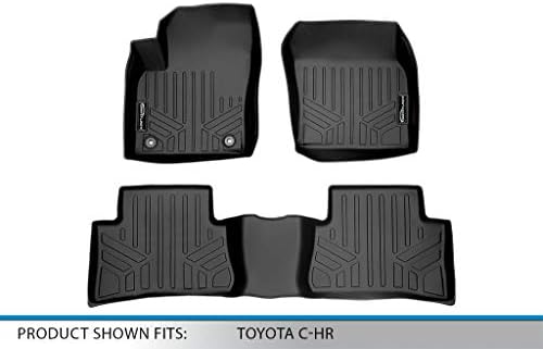 SMARTLINER Custom Fit Подови постелки 2-ред комплект обшивки Черен Съвместима с Toyota C-HR 2018-2021