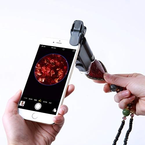 KNOXC Лупа, Увеличително Стъкло за мобилен телефон с Подсветка, 100X 60X Регулируемо Увеличение с Високо Увеличение Hd Ръчно Микроскоп,