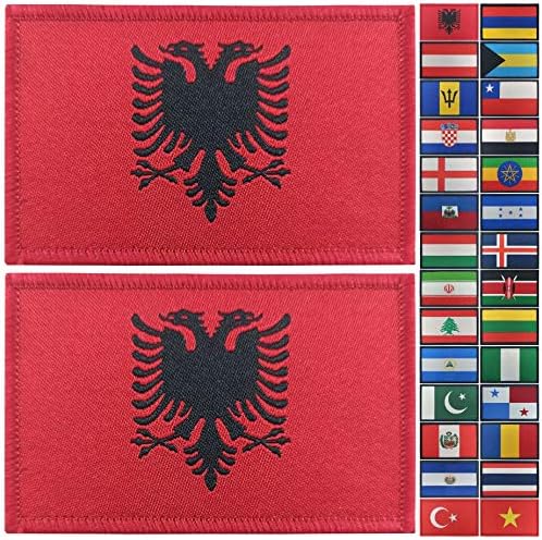JBCD 2 Опаковки Нашивка с Флага на Албания, Албанские Знамена, Тактическа Нашивка, Нашивка с Флага на Гордост за Дрехи, Нашивка на Шапка, Командване