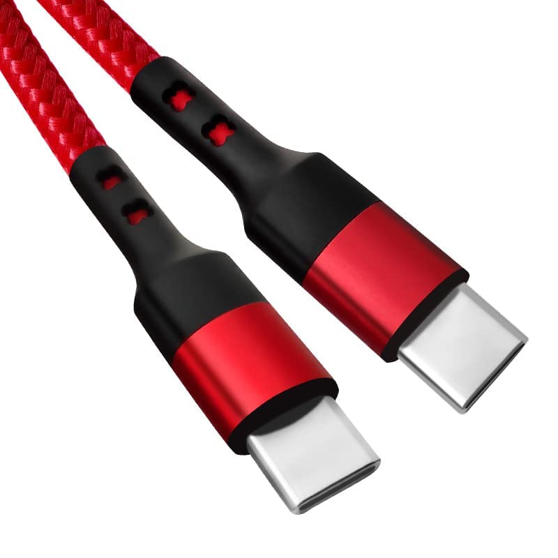 Кабел за бързо зареждане C USB към USB C Мощност 60 W, Кабел за зарядно устройство, USB Type C за Samsung, Huawei, XIAOMI Good (Червен)