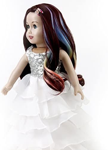 Куклени Перуки AIDOLLA за 18 Американски Кукли, Подарък За момичета, Топлоустойчива Дълга Къдрава Опашка, Сменяеми Перуки