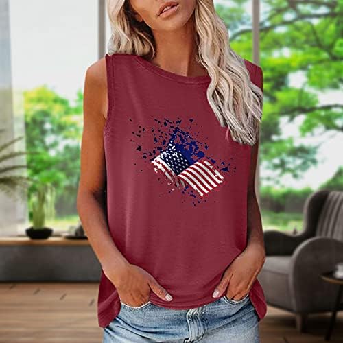 Дамски блузи с Флага на САЩ, женски Патриотични Фланелки в Ивица с Американски Звезди, на 4 юли, Летен Ежедневни Жилетки, Тениски