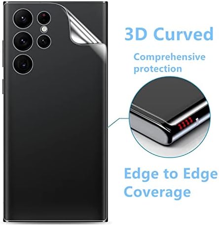 Aemus е Съвместим с Samsung Galaxy S22 Ultra Back Protector HD Anti Scratch pack 3 3D Извити фолио За задната корица S22 Ultra