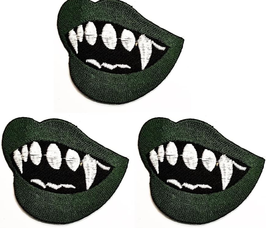 Салфетки плюс 3 бр. Красив Устата Призрак Хелоуин Карикатура Деца Железни Ивици Устните Вампир Модерен Стил Бродирана Мотив