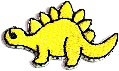 Салфетки плюс 3 бр. Мини бебе Динозавър петна стикер на изкуството жълт динозавър, карикатура кръпка, знак, символ, костюм, риза, дънки,