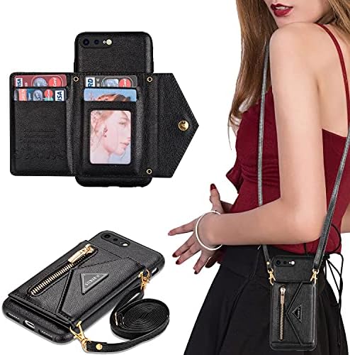 Чанта-портфейл за iPhone Plus 8 по Рамото за жени /Момичета, Държач за карти на съвсем малък, за Носене в чантата си за Телефон, джоб