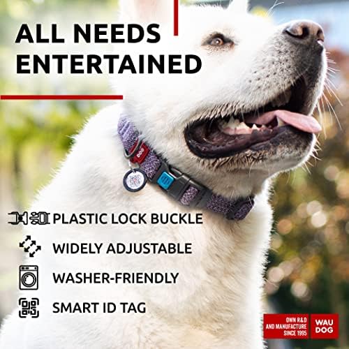 Отразяваща памук яка WAUDOG Екологичен Алтернативен найлонов нашийник за малки, Средни и Големи кучета - Нашийник за домашни