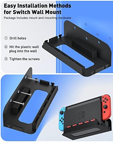 Монтиране на стена ZAONOOL за Nintendo Switch и Switch OLED, набор от аксесоари за монтиране на стена, с 5 притежатели на игрални