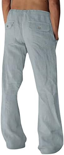 Мъжки прави Панталони Мъжки Ежедневни Обикновена Панталони Пълна Дължина Със Средна Талия и Джоб На съвсем малък Сив Цвят