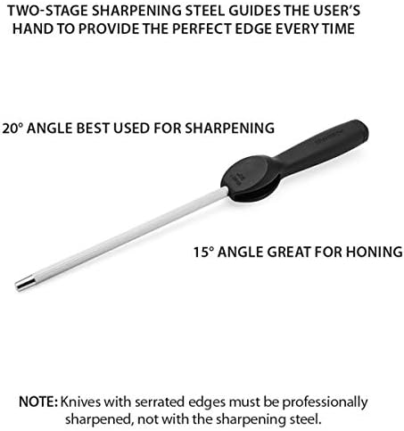 Заточване на Farberware EZ-Angle Bolster Стоманена с Форма на писалка, 8 инча, Черна