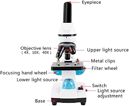 WSZJJ Zoom 2000x Биологичен HD Микроскоп монокуляр Студентска Лаборатория за Лабораторно Образование LED USB