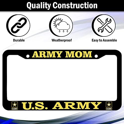 Притежателят на автомобилни права за рамката на регистрационни табели на мама армията на САЩ – Черна Алуминиева Рамка за автомобилната