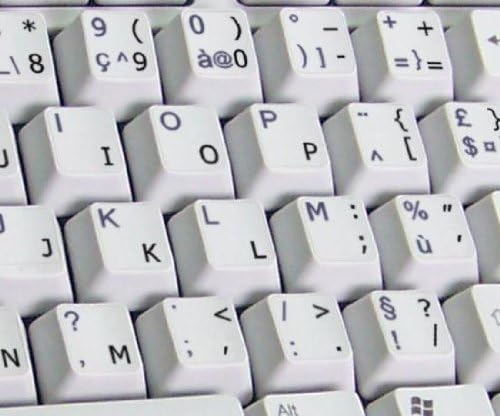 Етикети към клавиатурата 4Keyboard English US с Черен Надпис ВЪРХУ Прозрачен фон за настолни компютри, лаптопи и Тетрадки книги