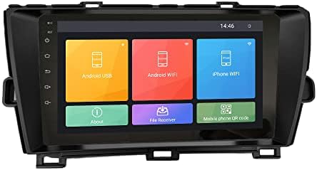 Андроид 10 Авторадио Автомобилната Навигация Стерео Мултимедиен плейър GPS радио 2.5 D Сензорен екран forToyota Prius 2009-2014 Черни RHD Восьмиядерный 4 GB RAM И 64 GB ROM (CarPlay / Android Auto)