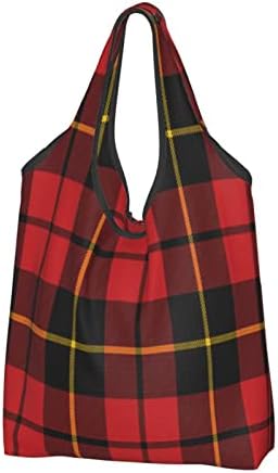 Кухненски Торби за Многократна употреба за продукти Уолъс-Clan-Чанта за покупки от Червена Шотландки, Миещи Сгъваеми Чанти