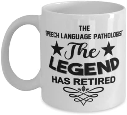 Чаша за Патолога реч, Легендата се пенсионирах, Нови Уникални Идеи за Подаръци за Патолога реч, Чаена Чаша, Чаена Чаша Бял Цвят