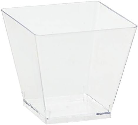 Пластмасов контейнер amscan Tableware Cube, 3 инча, Прозрачен