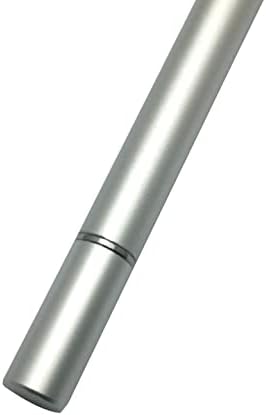 Стилус BoxWave е Съвместим с LG Грам 14 2-в-1 (14T90N) (Стилус от BoxWave) - Капацитивен стилус с двоен фитил, капацитивен стилус с оптичен дисков фитил - Сребрист металик