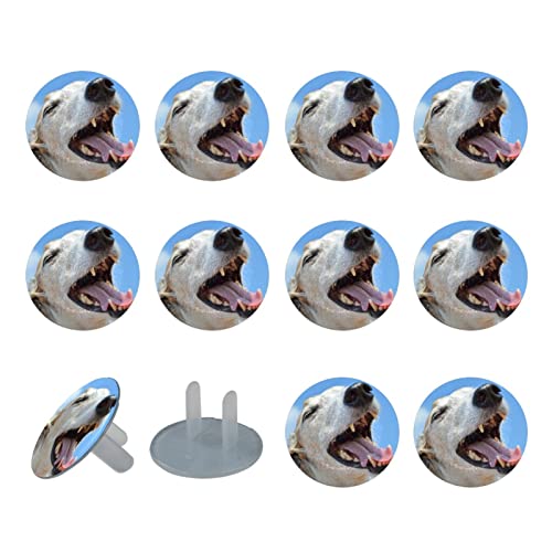 Капачки за контакти Funny Dog Laugh Blue Sky 24 Бр. - Защитни капачки за контакти, за деца – Здрави и устойчиви – Лесно да