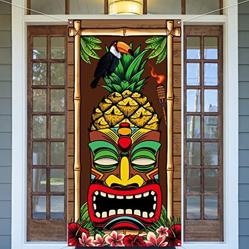 Rvsticty Luau Вечерни Украса Luau Вечерни Вратата на Кутията Тики Декор Годишният Тропически Плаж Алоха Фламинго Хавайски Вечерни