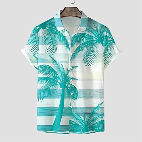 Летни Мъжки Ризи, Мъжка Лятна Мода Горната Риза За Почивка На Море И Плажна Риза С Принтом Елегантна Тениска Копчета Дълга