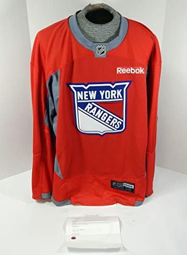 Ню Йорк Рейнджърс е Използвала За игри Червения Обучение Фланелка Reebok NHL 58 DP29913 - Използвани За игри Тениски NHL