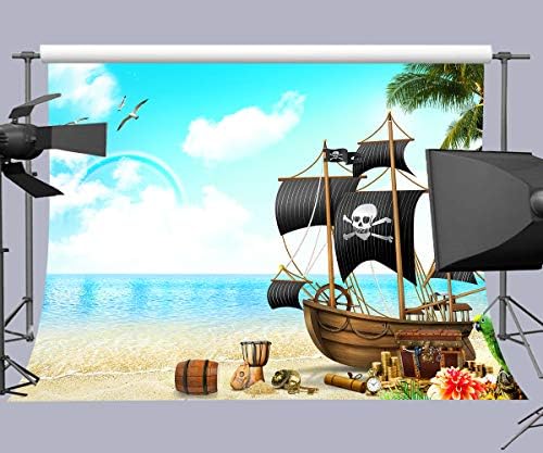 FUERMOR Карикатура на Пиратски Кораб Фон 7x5 фута Парти Снимка Stuido Снимка Фон Подпори LHFU061