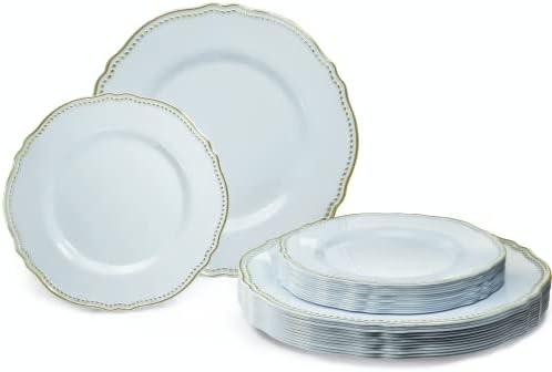Опаковка OCCASIONS на 240 чинии (120 гости) Комплект за еднократна употреба пластмасови чинии премиум-клас Heavyweight - 120 x 10,25 за