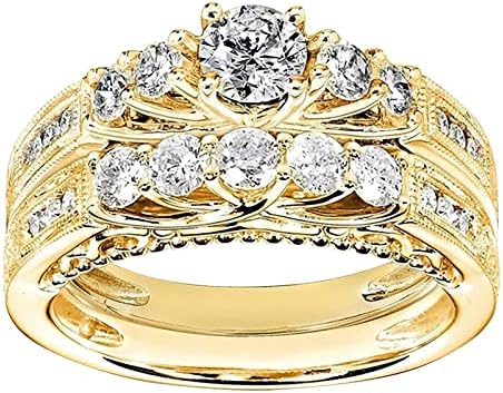 Уникални пръстени за жени, трупно пръстен с диаманти за жени, модни бижута, популярни аксесоари (злато, 5)