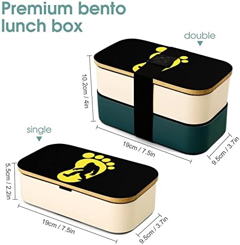 Bento-Обяд-Бокс Йети Отпечатъкът Херметични Контейнери за храна Bento Box с 2 Отделения за Пикник в Офиса