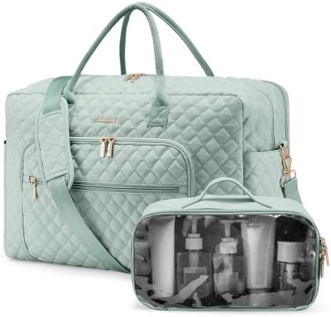 Пътна спортна чанта LOVEVOOK, Чанта за седмицата и за жени с чанта за тоалетни принадлежности, Чанта за носене през нощта с отделение за