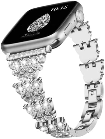 Гривна VISOOM Bling, съвместим с кристали серия 8, каишка за Apple Watch 42 мм/44 мм/45 мм, серия 7/SE, Дамски Елегантен,