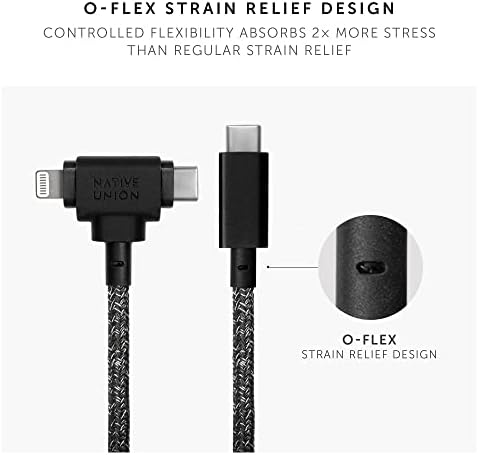 Native Union Belt Кабел Duo – Гъвкав кабел за зареждане в тежка рамка от оплетке с дължина 5 метра, Изработен от рециклирани материали