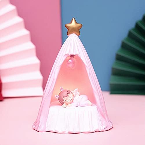 Unicorn, едно сладко момиче, звездна лампа, малка лека нощ, творческа подарочное украса (9018-розов)