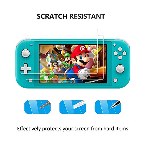 WUWIVE [2] Защитно фолио за екрана на Nintendo Switch Lite, закалено стъкло, което е съвместимо с 5,5-инчов Nintendo Switch Lite 2019