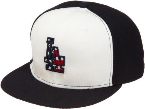 Бейзболна шапка MLB Los Angeles Dodgers 2011 Stars And Stripes 59Fifty, Бяло / тъмно синьо, 7 3/4