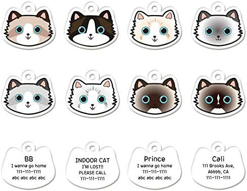 Идентификационни етикети FURBB за котки, Персонализирани Етикети за котки, Идентификационни етикети за домашни любимци, Сладък