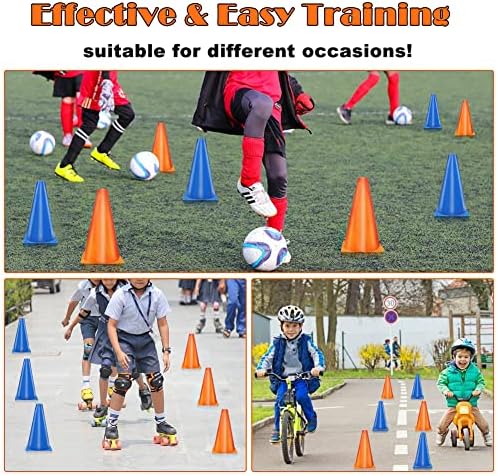 Спортни шишарки MIVERYEA 9, 15 Опаковки Тренировъчни Конуси за практикуване на футбол, Набор Конуси за Подвижност-поле за тренировки