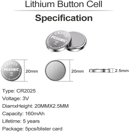 Литиева батерия PGSONIC CR2025 3V (15 бр.)