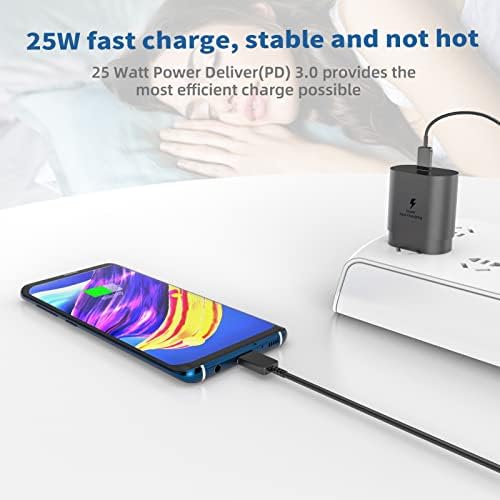 Samsung USB-C Бързо Зарядно устройство Тип Wall Super Charging (2 опаковки), Съвместим с S10 9 8 Galaxy S21 20 Ultra Note10 Plus Z Flip3