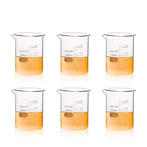 Комплект стъклени чаши ULAB Scientific, обем 200 мл, 3,3 Боросиликатный Грифин Ниска форма, с Приложената Класификация, Опаковка