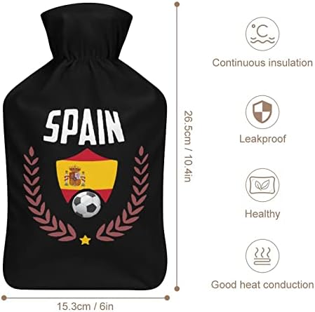 Испания Футбол Пейде Публикува Бутилка с Топла Вода с Меки Плюшени Капак Гума Чанта За Впръскване на Вода 1000 мл