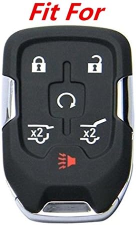 WFMJ Червен Силиконов Калъф с 6 Бутона Smart Remote Key Case Калъф за употреба за 2015 2017 GMC Sierra Yukon XL Chevrolet Tahoe