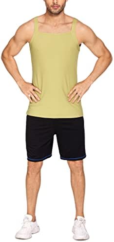 Мъжки тениски COOFANDY, 2 опаковки, Памучни Тениски на Квадратен Намаляване, Спортни Ризи A в рубчик, 2 опаковки